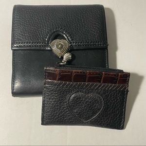 Vintage Brighton Black Leather Wallet Coin Purse